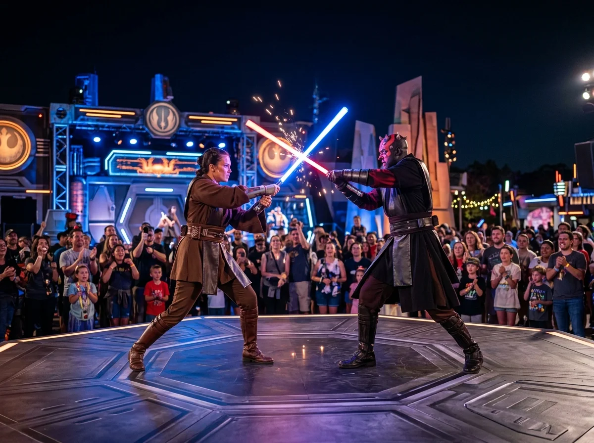 Duel au sabre laser façon Star Wars pour animation évènementielle à thème
