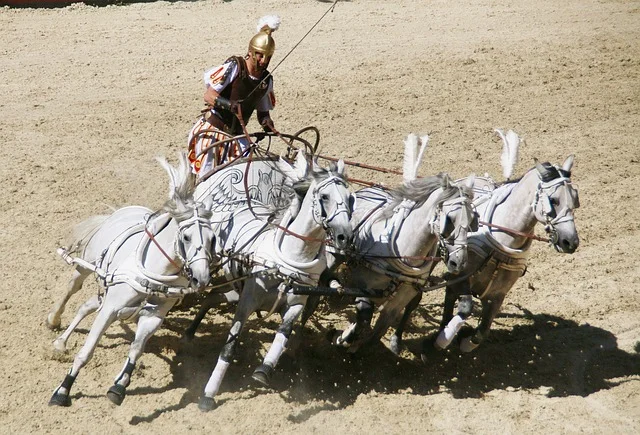 Combattant en costume de légionnaire romain pour animation évènementielle