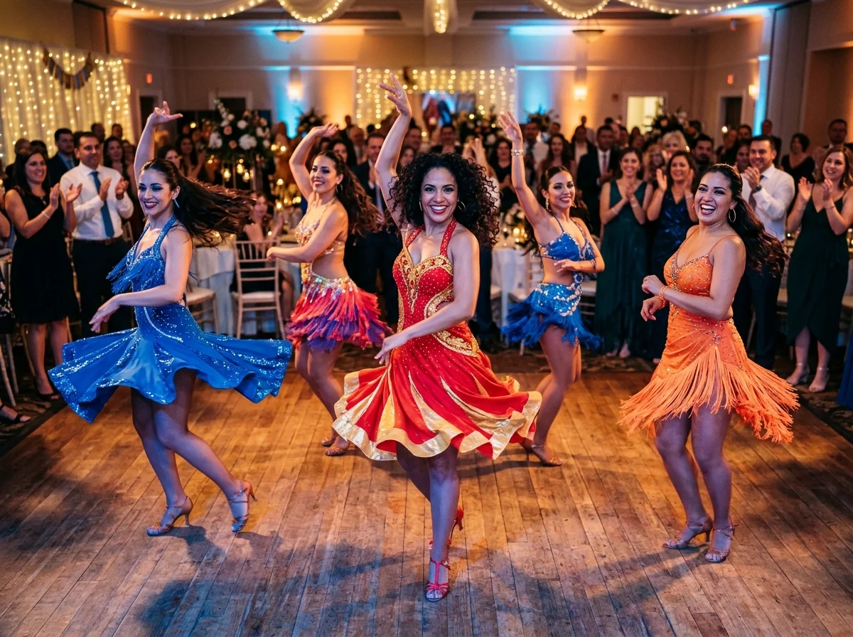 Danseuse en pleine performance de danse latino pour animation évènementielle