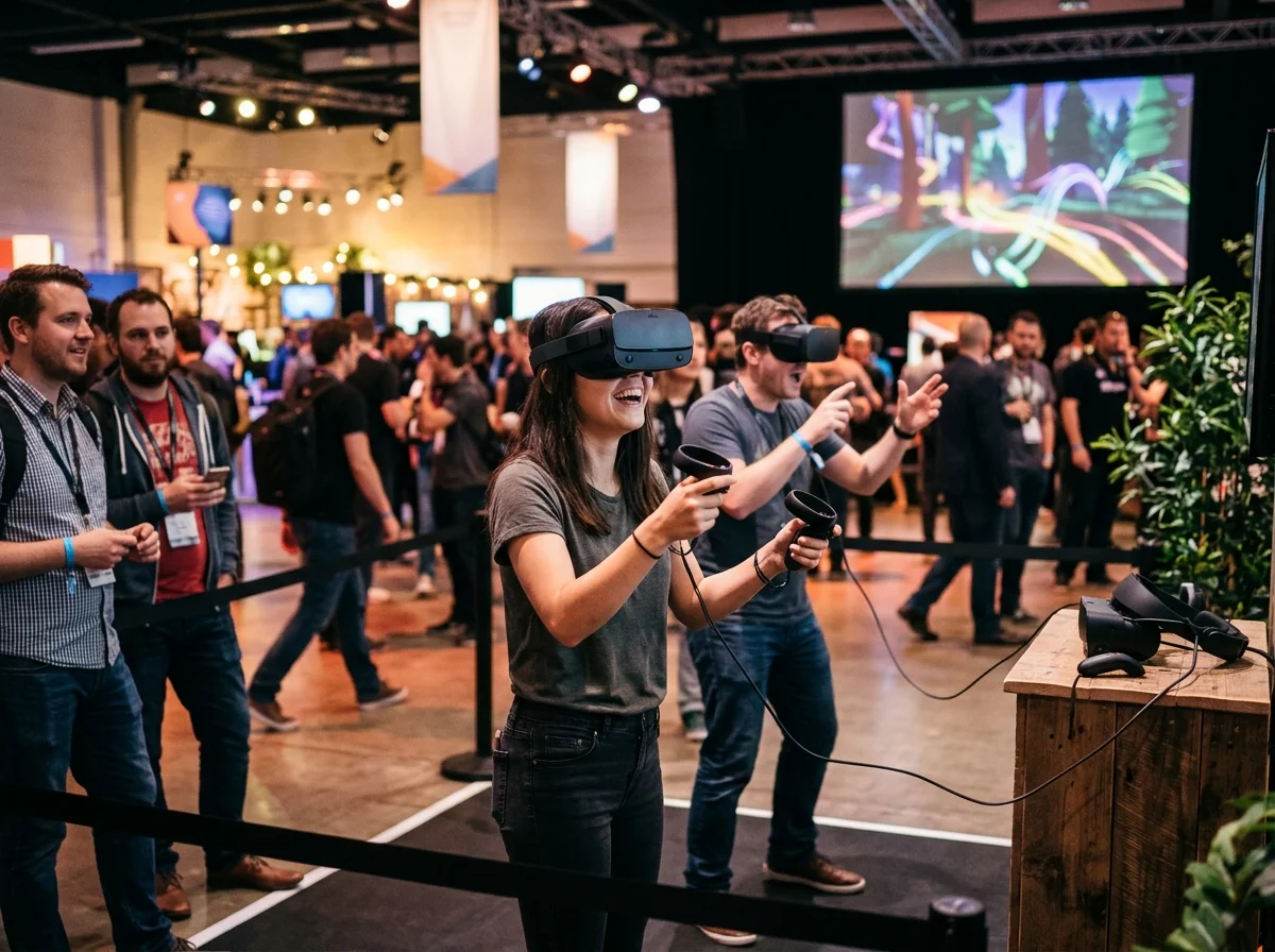 Participant équipé d'un casque de réalité virtuelle lors d'une animation