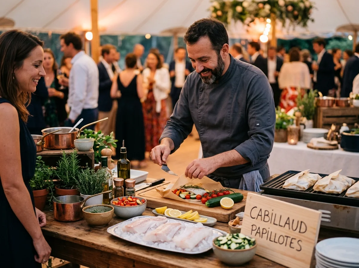 Animation Traiteur Papillotes Cabillaud en Provence