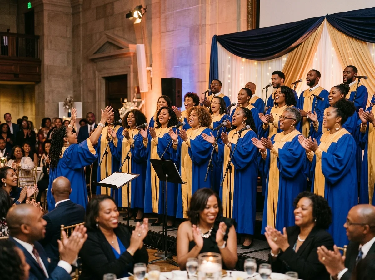 Choeur gospel se produisant en concert