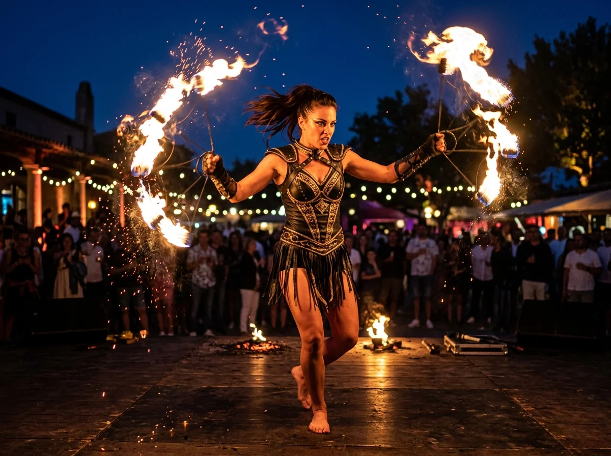 Danseuse Pyrowoman en Provence