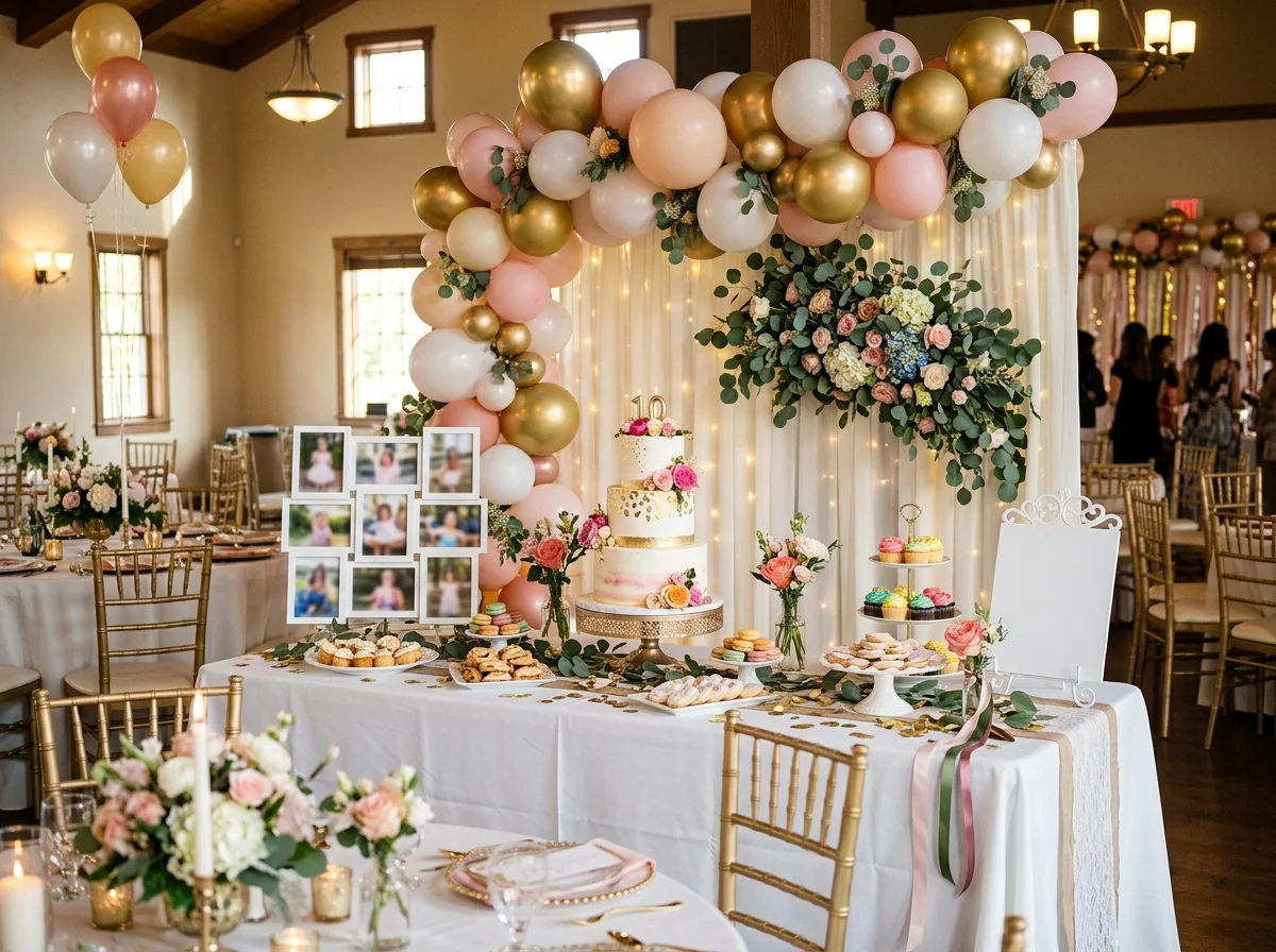 Décoration de fête avec ballons pour un anniversaire évènementiel