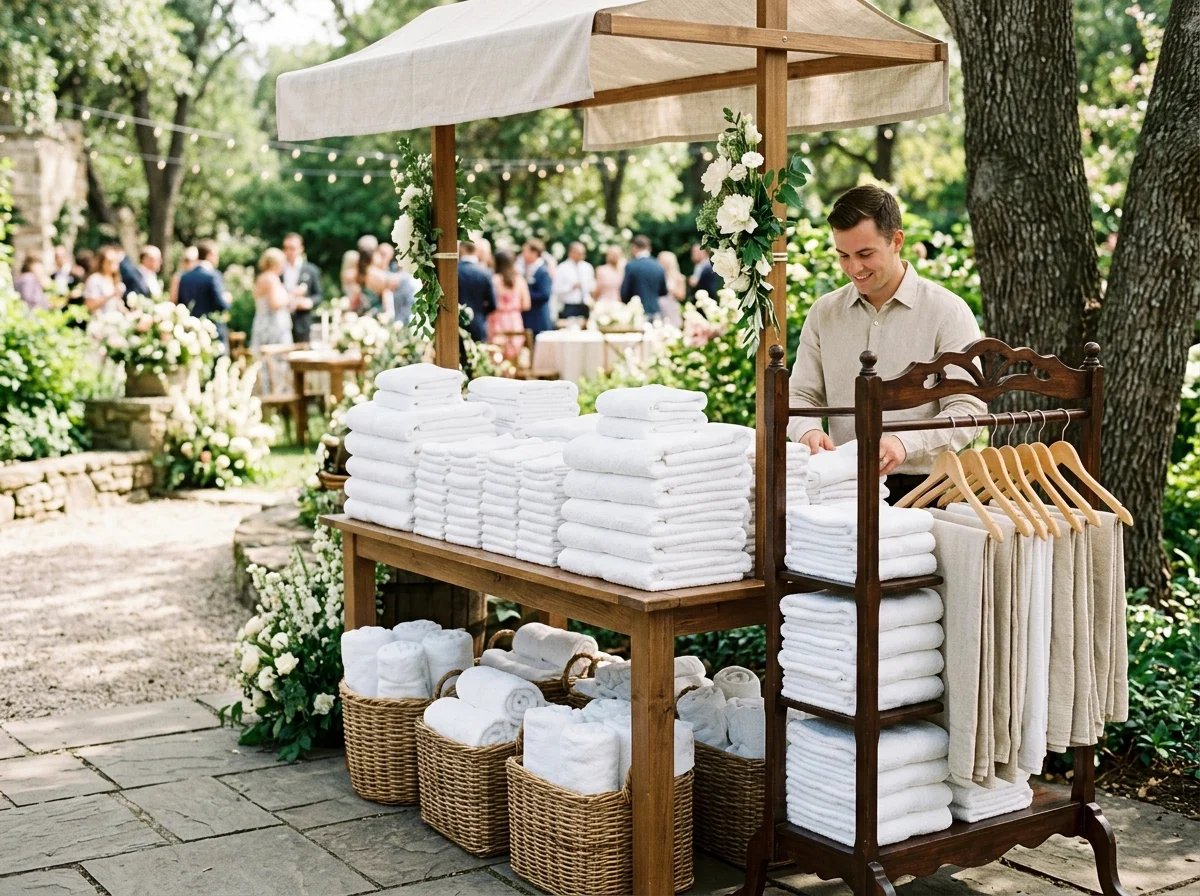 Serviettes de table dressées pour une réception