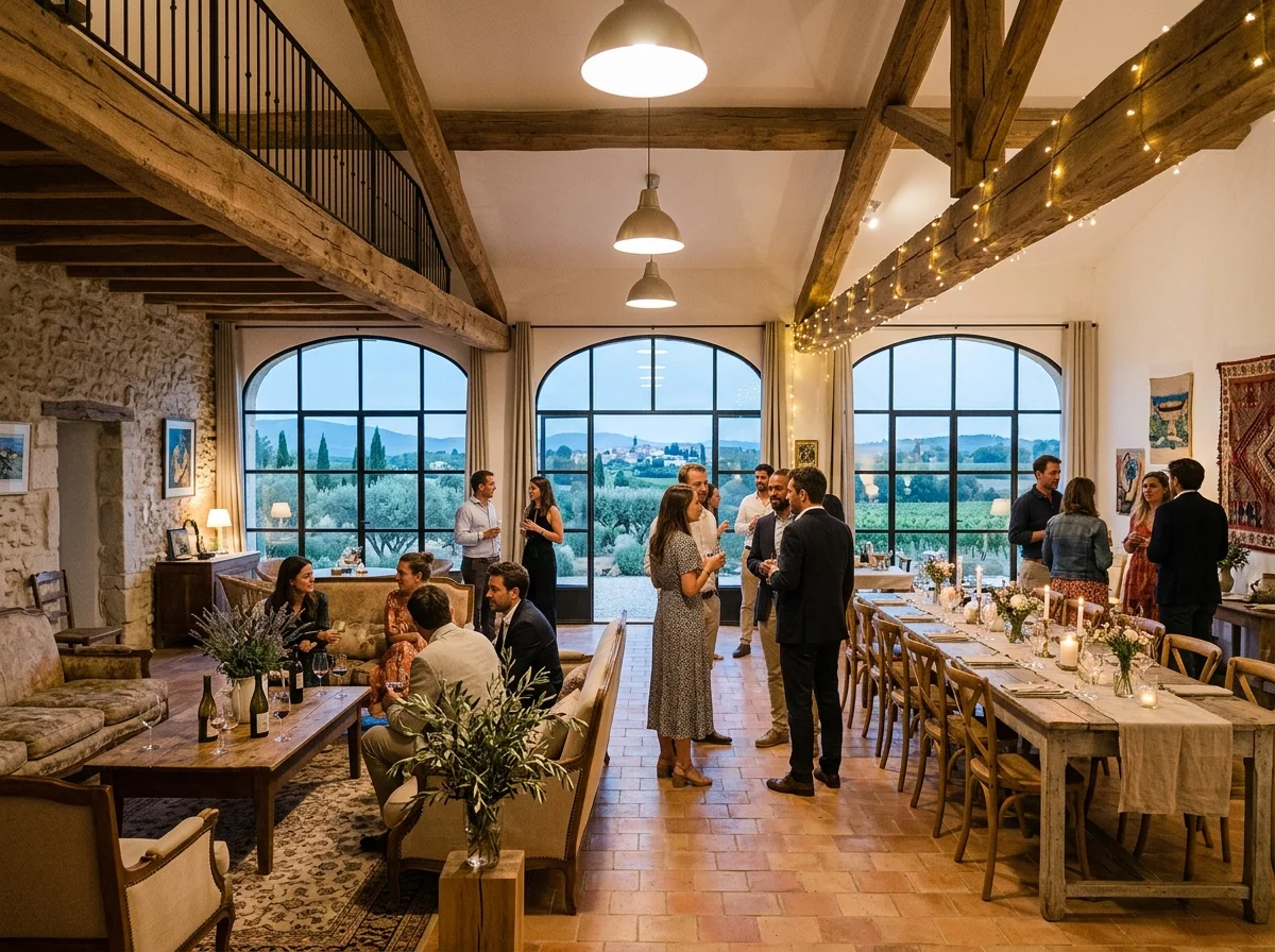 Loft de style industriel aménagé pour accueillir un événement