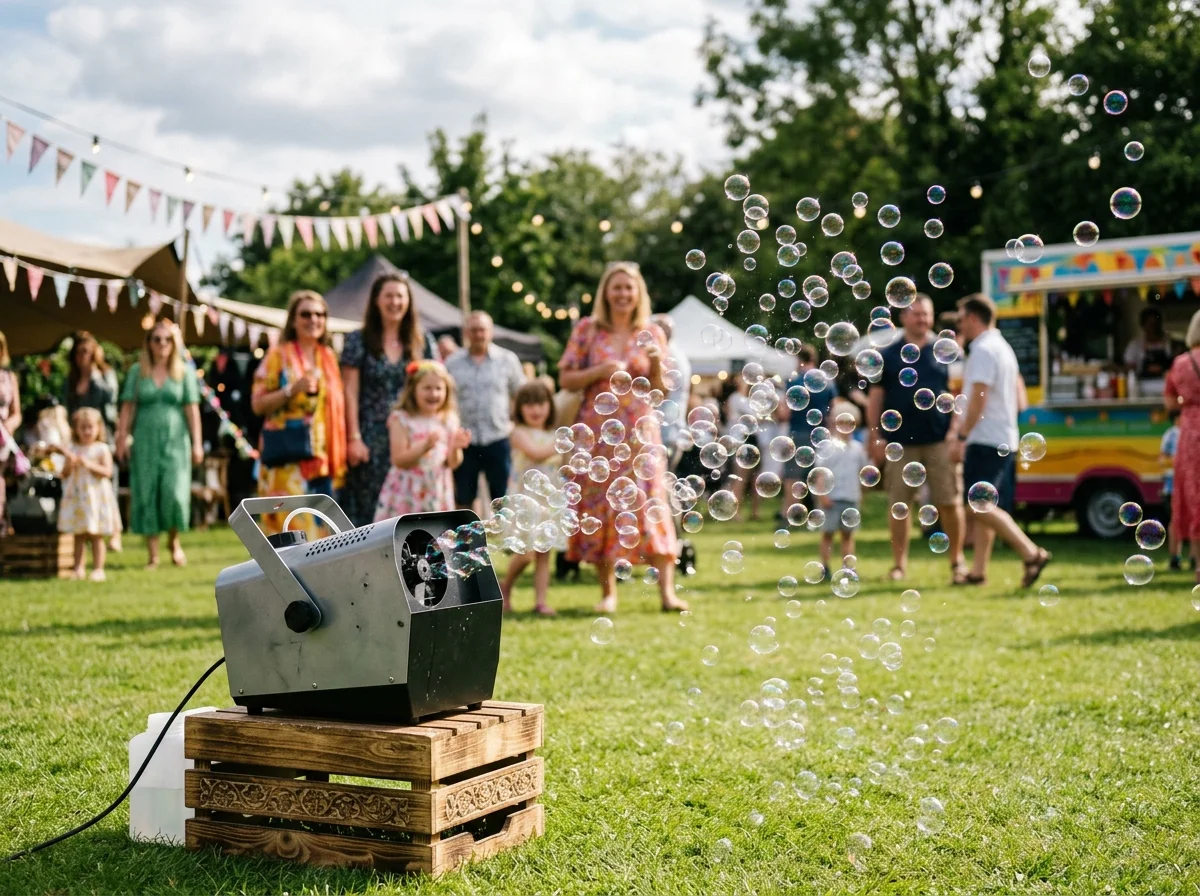 Machine à bulles animant une fête