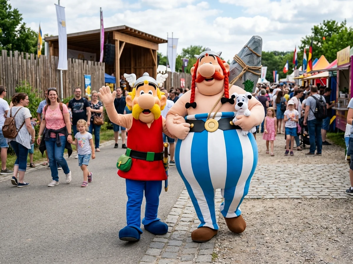 Mascottes Asterix et Obelix en Provence