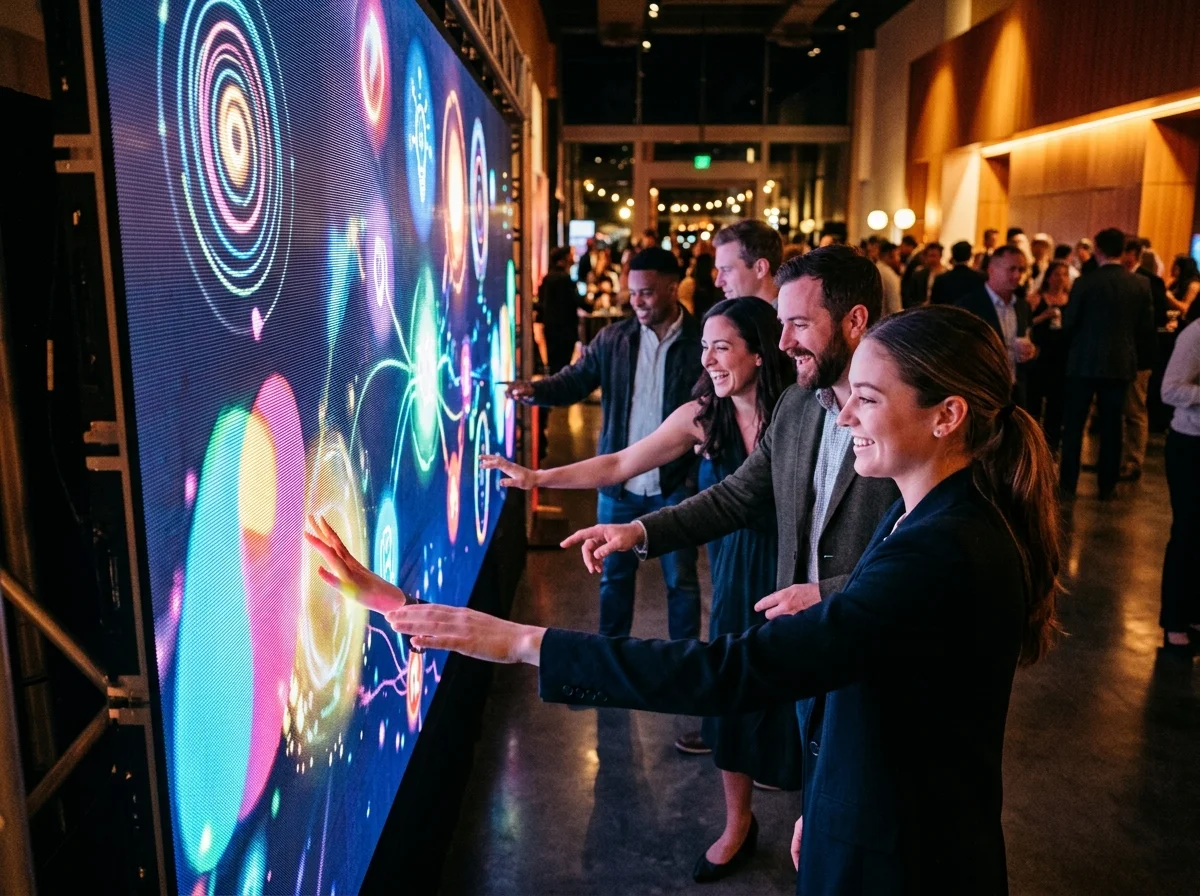 Mur interactif tactile installé lors d'une animation