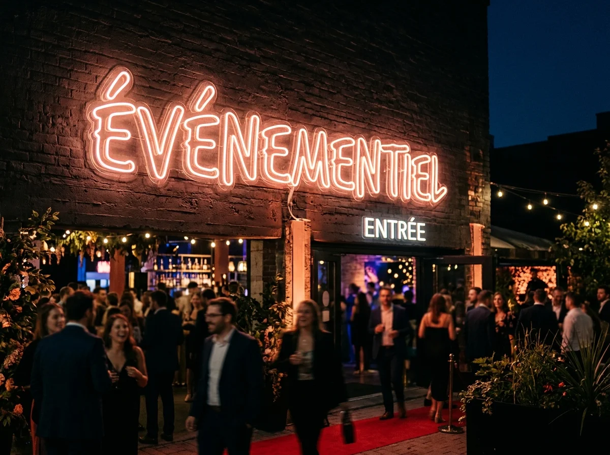 Enseigne lumineuse néon utilisée en décoration évènementielle