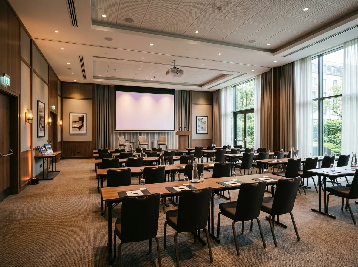 Salle de séminaire réunissant les participants d'un événement professionnel